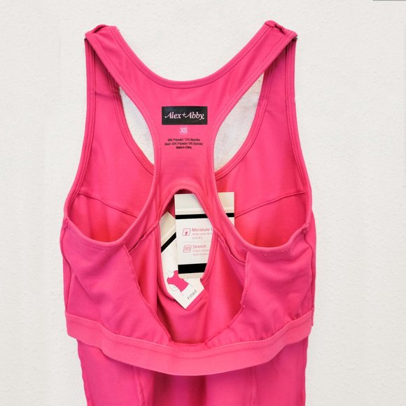 Alex + Abby Balance Tank Top with Built in Bra,  Size XS, Magenta Pink - Picture 6 of 8